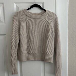 Aritzia Beige Ribbed Sweater